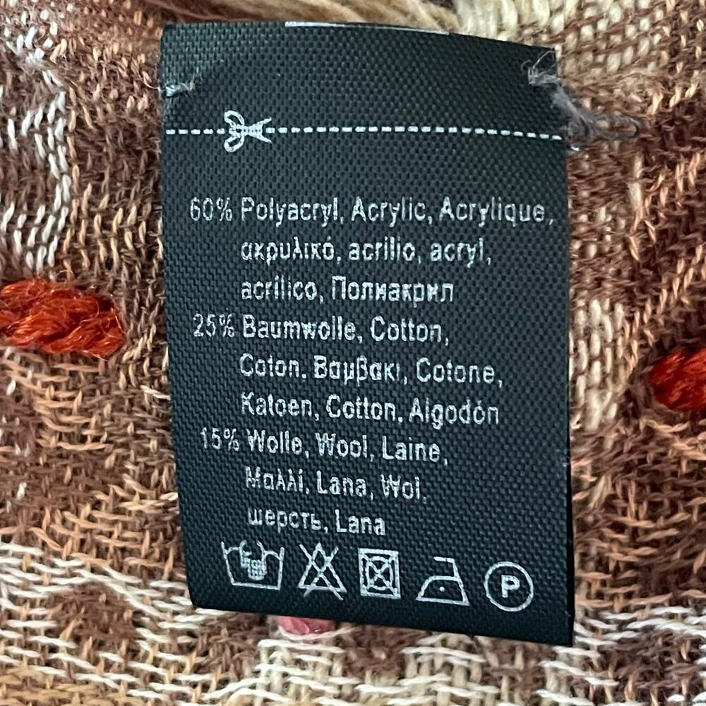 Codello Tan Heart Print Large Rectangular Scarf 7… - image 7